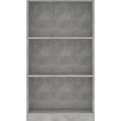 VidaXL Bibliothèque à 3 niveaux Gris béton 60x24x108 cm Aggloméré
