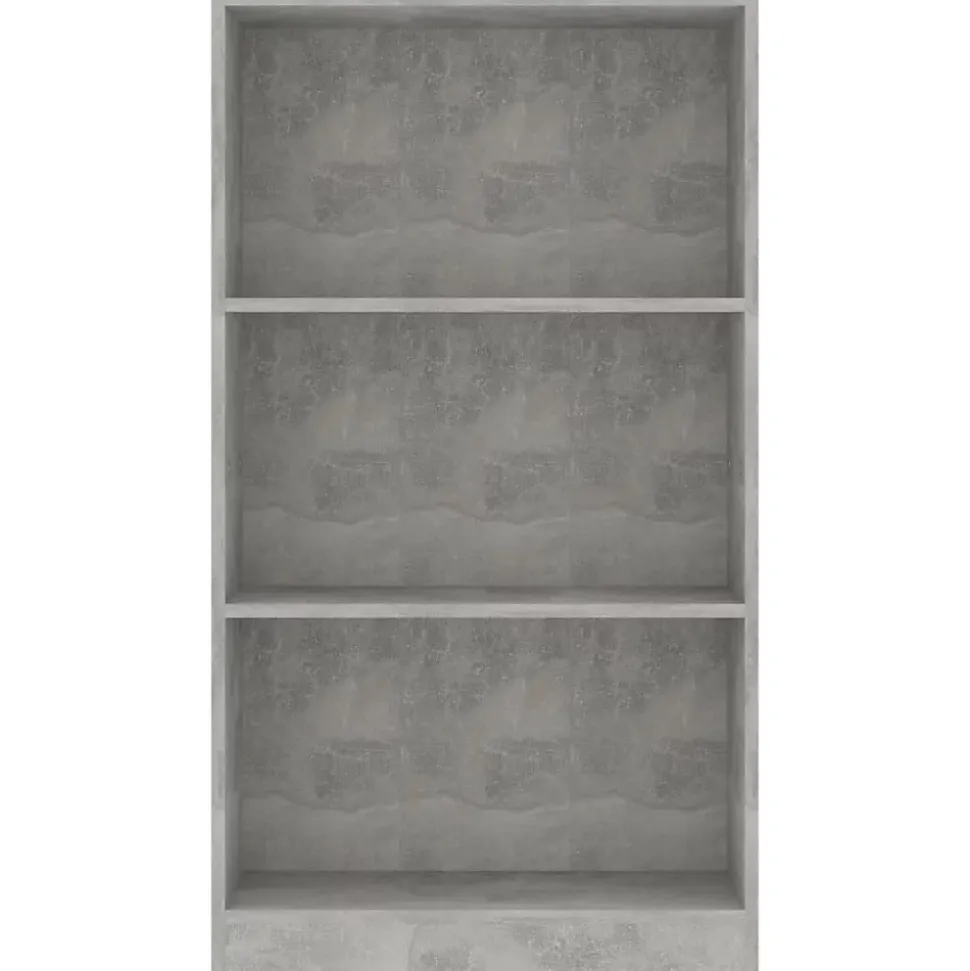 VidaXL Bibliothèque à 3 niveaux Gris béton 60x24x108 cm Aggloméré