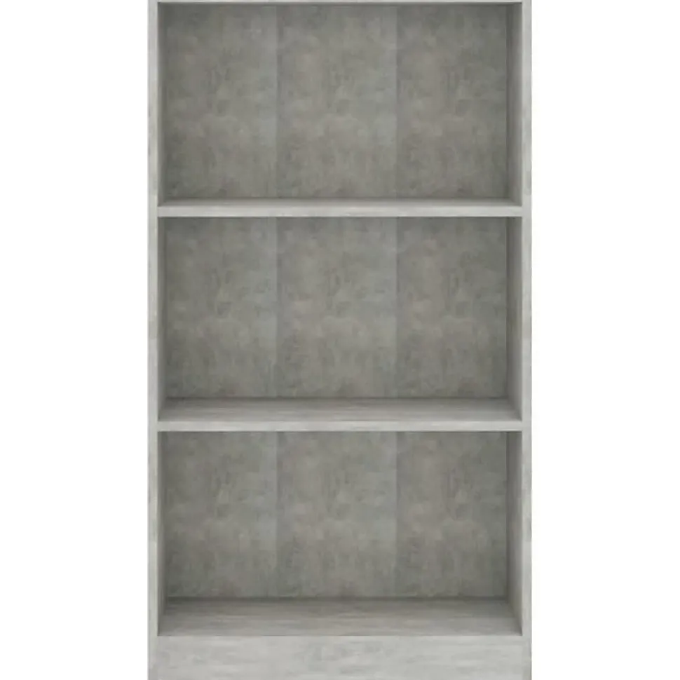 VidaXL Bibliothèque à 3 niveaux Gris béton 60x24x108 cm Aggloméré