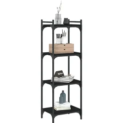 VidaXL Bibliothèque à 4 niveaux noir 40x30x120 cm bois d'ingénierie 837632