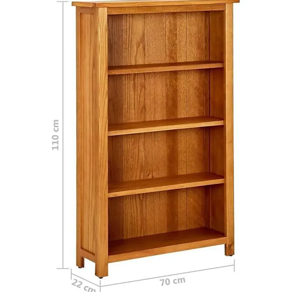 VidaXL Bibliothèque à 4 niveaux 70x22x110 cm Bois de chêne massif