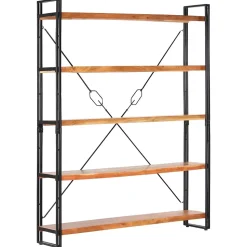 VidaXL Bibliothèque à 5 niveaux 140x30x180 cm Bois d'acacia solide