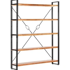 VidaXL Bibliothèque à 5 niveaux 140x30x180 cm Bois d'acacia solide