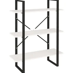 VidaXL Bibliothèque à 3 niveaux Blanc 80x30x105 cm Bois de pin massif