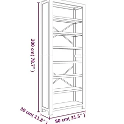 VidaXL Bibliothèque 7 niveaux 80x30x200 cm Bois solide d'acacia 345082