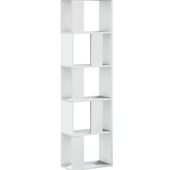 vidaXL Bibliothèque 5 niveaux blanc 45x23,5x162,5 cm bois d'ingénierie, étagère, étagère à livres, support de livre, armoire 85278