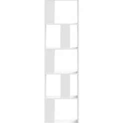 vidaXL Bibliothèque 5 niveaux blanc 45x23,5x162,5 cm bois d'ingénierie, étagère, étagère à livres, support de livre, armoire 85278