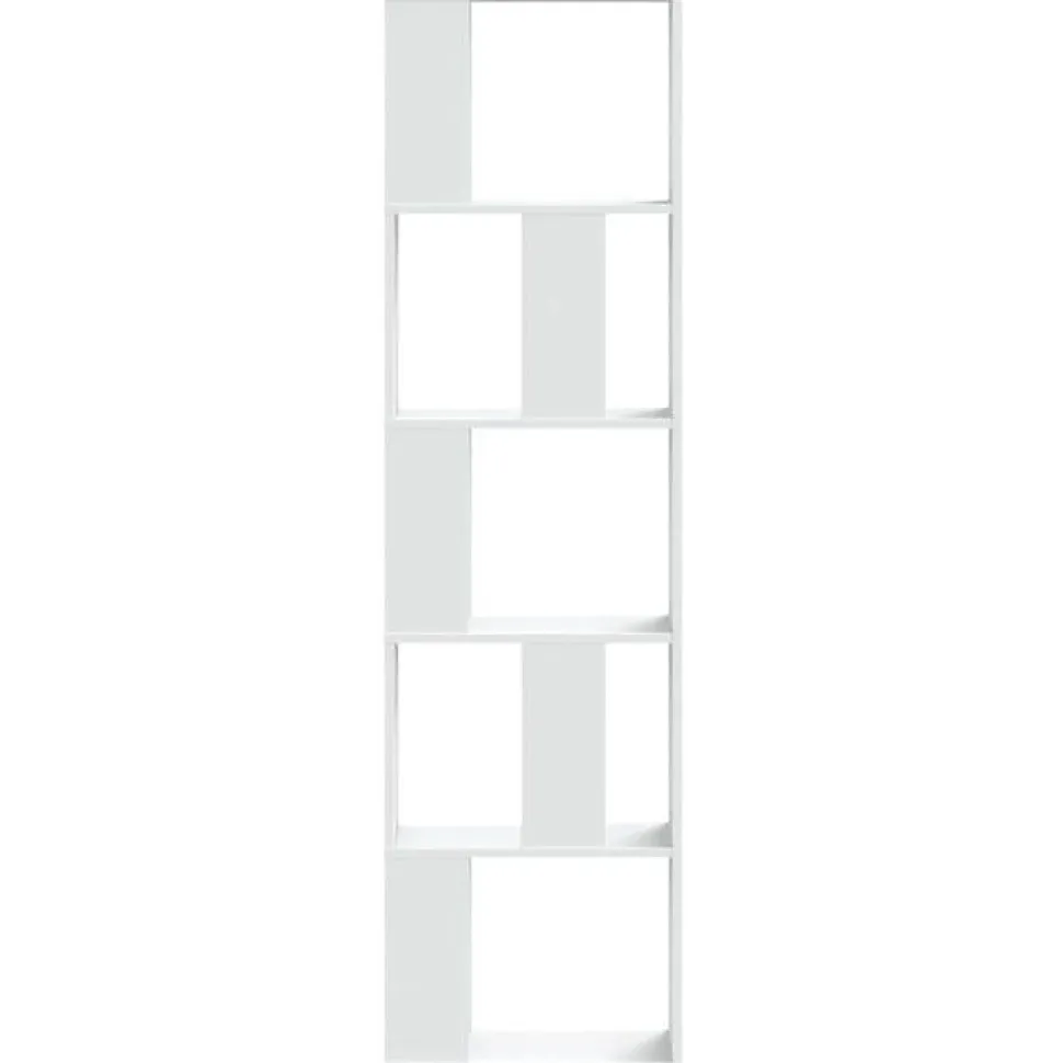 vidaXL Bibliothèque 5 niveaux blanc 45x23,5x162,5 cm bois d'ingénierie, étagère, étagère à livres, support de livre, armoire 85278