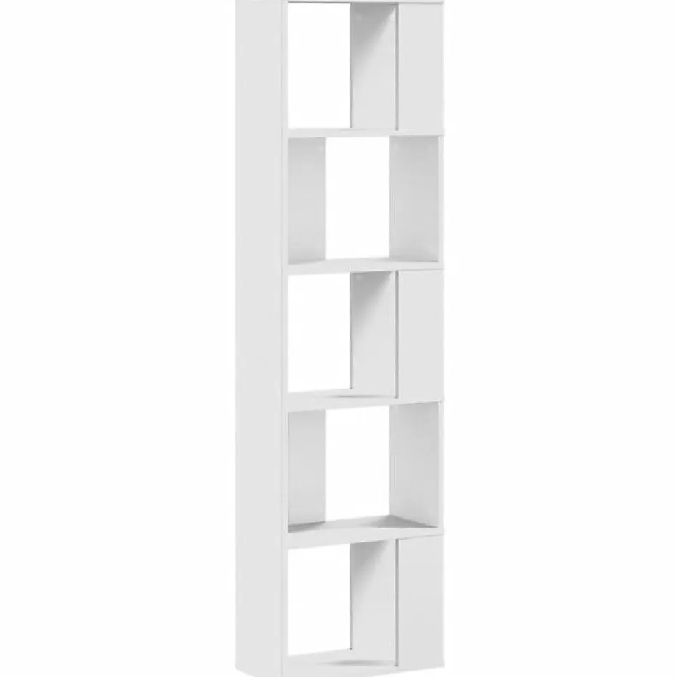 vidaXL Bibliothèque 5 niveaux blanc 45x23,5x162,5 cm bois d'ingénierie, étagère, étagère à livres, support de livre, armoire 85278