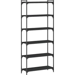 VidaXL Bibliothèque 6 niveaux noir 80x30x188 cm bois d'ingénierie 837682
