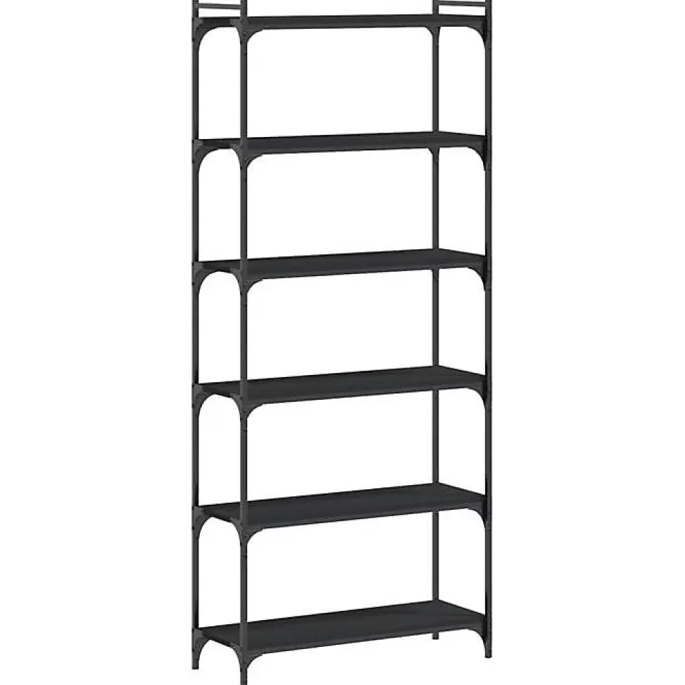 VidaXL Bibliothèque 6 niveaux noir 80x30x188 cm bois d'ingénierie 837682