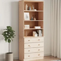 vidaXL Bibliothèque avec tiroirs ALTA 77x35x186,5cm bois massif de pin 353953