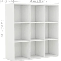 vidaXL Bibliothèque Blanc 98x30x98 cm Aggloméré