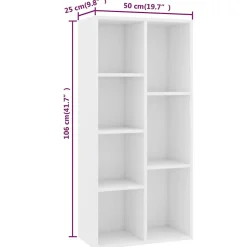 VidaXL Bibliothèque Blanc 50x25x106 cm Aggloméré