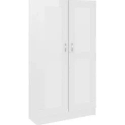 VidaXL Bibliothèque Blanc brillant 82,5x30,5x150 cm Aggloméré