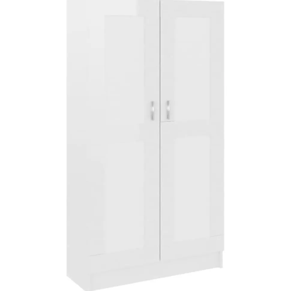 VidaXL Bibliothèque Blanc brillant 82,5x30,5x150 cm Aggloméré