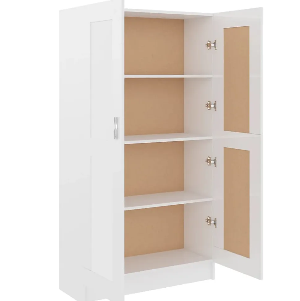 VidaXL Bibliothèque Blanc brillant 82,5x30,5x150 cm Aggloméré
