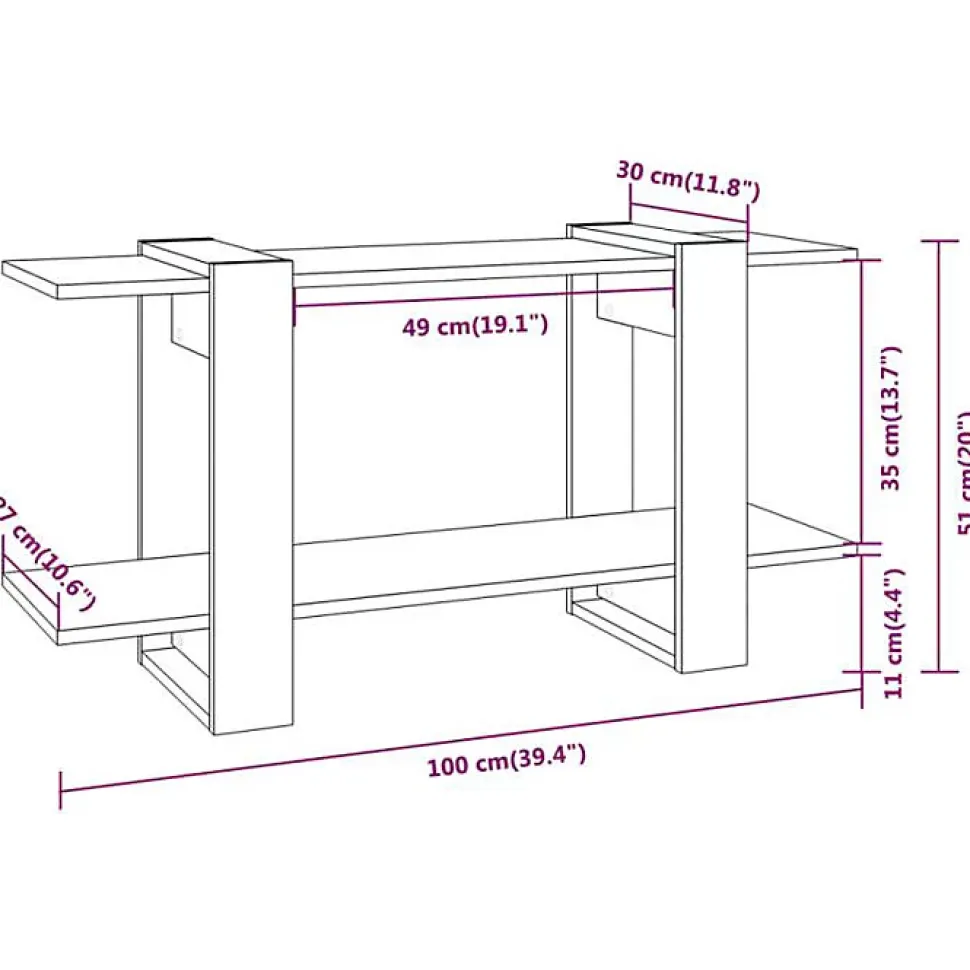 VidaXL Bibliothèque Blanc brillant 100x30x51 cm Bois d'ingénierie