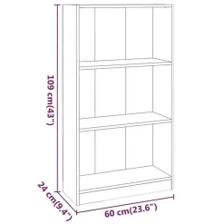 VidaXL Bibliothèque Chêne fumé 60x24x109 cm Bois d'ingénierie 815087