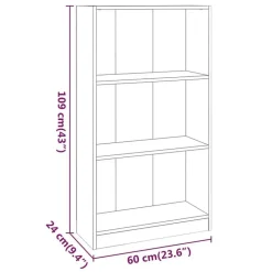 VidaXL Bibliothèque Chêne fumé 60x24x109 cm Bois d'ingénierie 815087