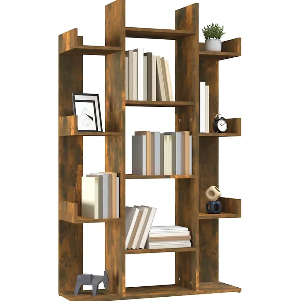 vidaXL Bibliothèque Chêne fumé 86x25,5x140 cm Bois d'ingénierie 816002
