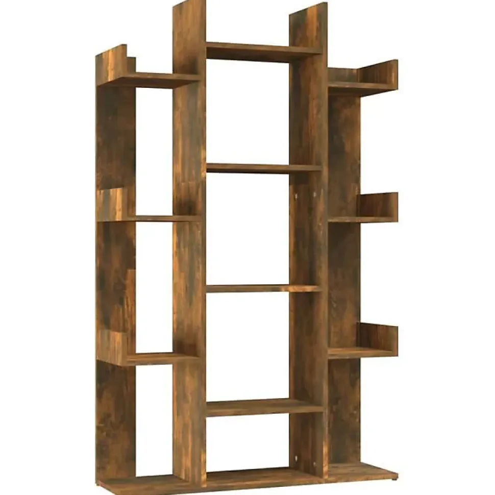 vidaXL Bibliothèque Chêne fumé 86x25,5x140 cm Bois d'ingénierie 816002