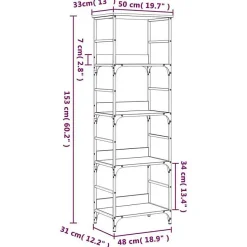 vidaXL Bibliothèque chêne sonoma 50x33x153 cm bois d'ingénierie 835276