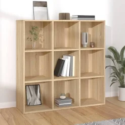 vidaXL Bibliothèque Chêne sonoma 98x30x98 cm Aggloméré