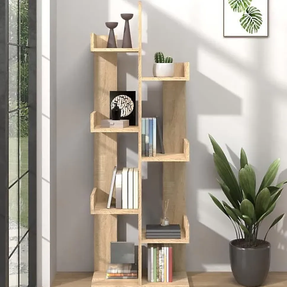 VidaXL Bibliothèque Chêne sonoma 48x25,5x140 cm Aggloméré