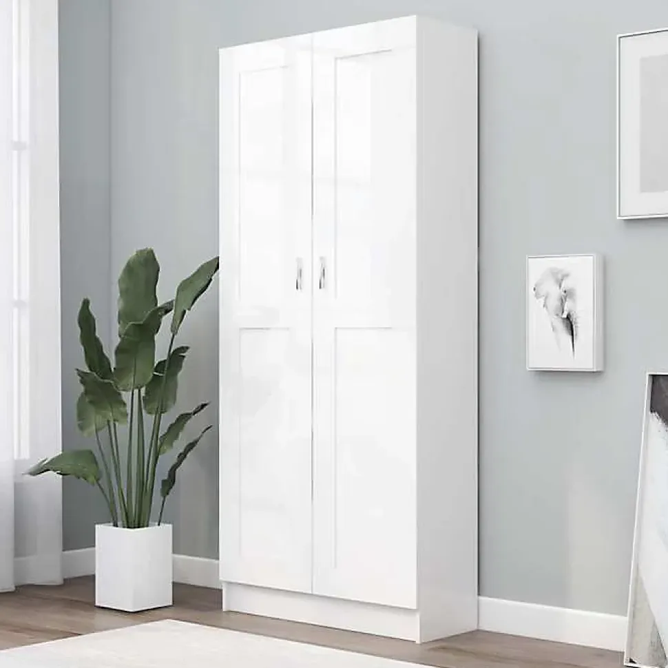 vidaXL Bibliothèque, Meuble de Rangement avec Compartiment, Armoire à Livres Salon Salle de Séjour Intérieur, Blanc Bois 802732