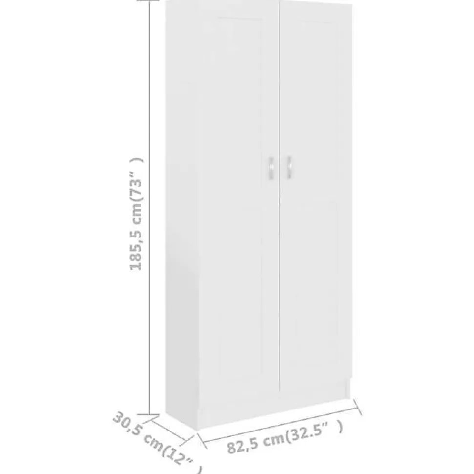 vidaXL Bibliothèque, Meuble de Rangement avec Compartiment, Armoire à Livres Salon Salle de Séjour Intérieur, Blanc Bois 802732