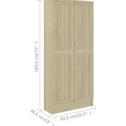 vidaXL Bibliothèque, Meuble de Rangement avec Compartiment, Armoire à Livres Salon Salle de Séjour Intérieur, Chêne Sonoma 802735