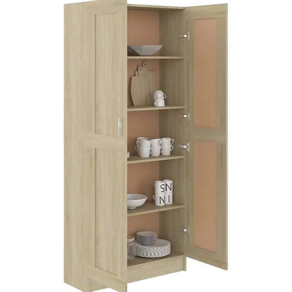 vidaXL Bibliothèque, Meuble de Rangement avec Compartiment, Armoire à Livres Salon Salle de Séjour Intérieur, Chêne Sonoma 802735