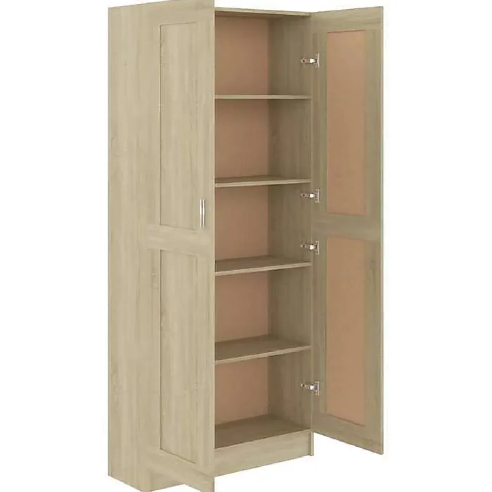 vidaXL Bibliothèque, Meuble de Rangement avec Compartiment, Armoire à Livres Salon Salle de Séjour Intérieur, Chêne Sonoma 802735