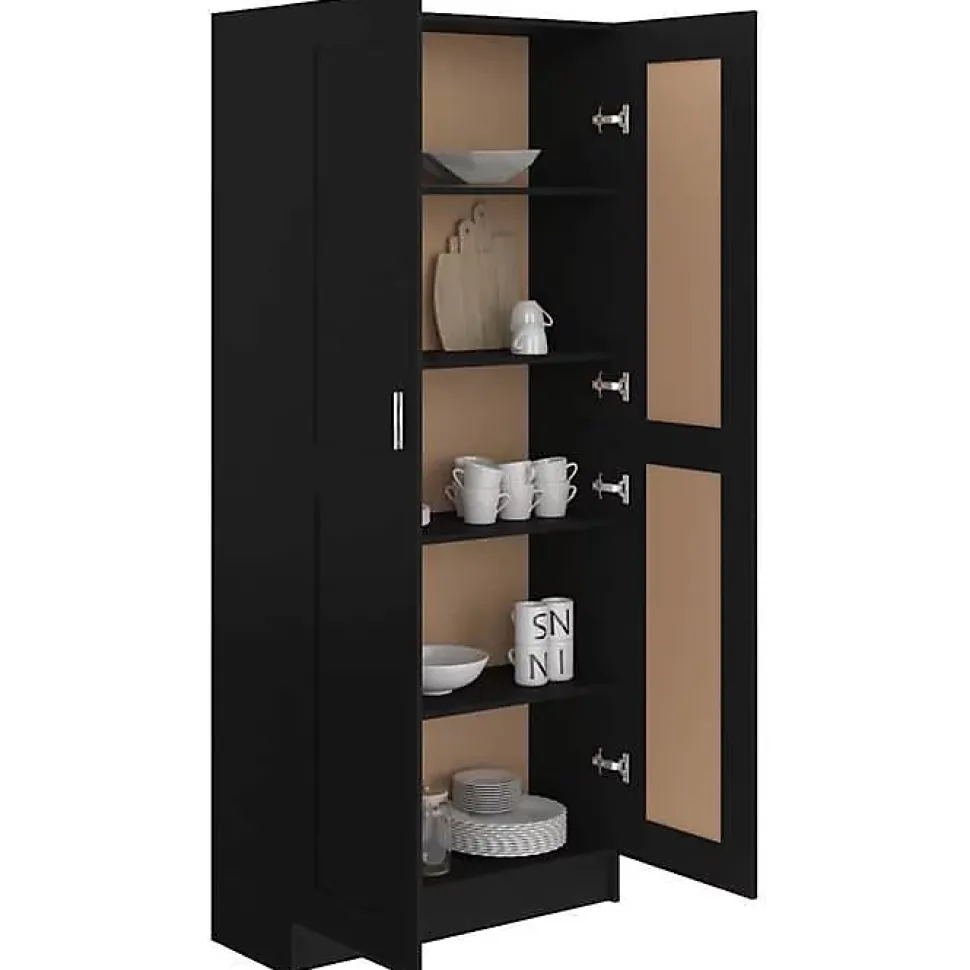 vidaXL Bibliothèque, Meuble de Rangement avec Compartiment, Armoire à Livres Salon Salle de Séjour Intérieur, Noir Bois 802733