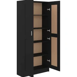 vidaXL Bibliothèque, Meuble de Rangement avec Compartiment, Armoire à Livres Salon Salle de Séjour Intérieur, Noir Bois 802733
