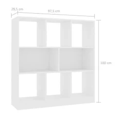 vidaXL Bibliothèque, Meuble de Rangement avec Compartiment, Armoire à Livres Salon Salle de Séjour Intérieur, Moderne, Blanc 80017
