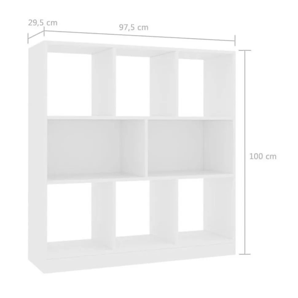 vidaXL Bibliothèque, Meuble de Rangement avec Compartiment, Armoire à Livres Salon Salle de Séjour Intérieur, Moderne, Blanc 80017