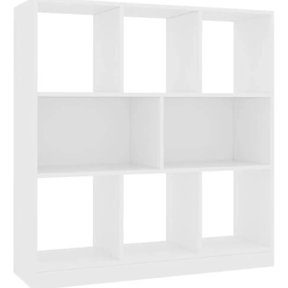 vidaXL Bibliothèque, Meuble de Rangement avec Compartiment, Armoire à Livres Salon Salle de Séjour Intérieur, Moderne, Blanc 80017