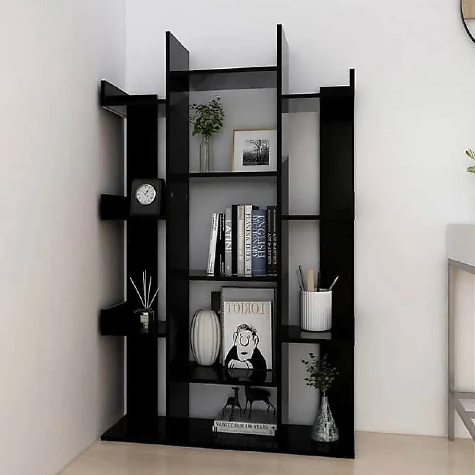 VidaXL Bibliothèque Noir 86x25,5x140 cm Aggloméré