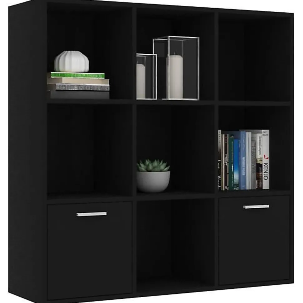 vidaXL Bibliothèque Noir 98x30x98 cm Aggloméré