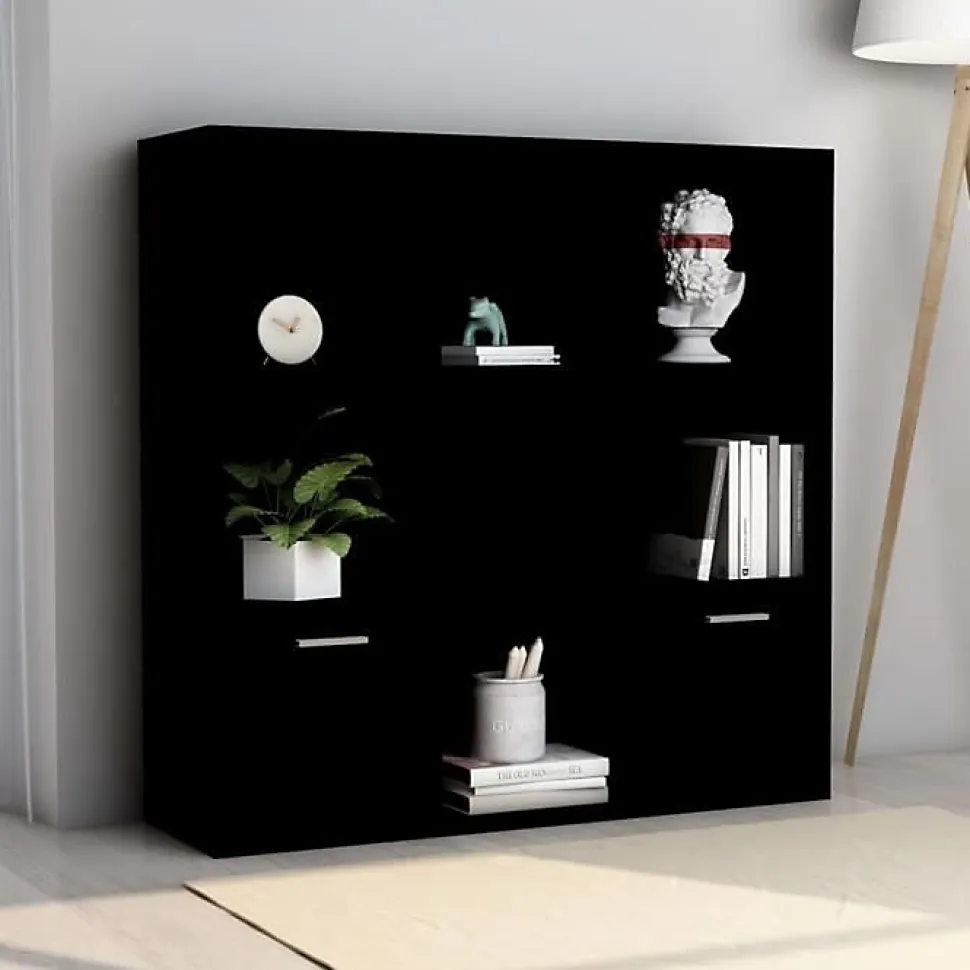 vidaXL Bibliothèque Noir 98x30x98 cm Aggloméré
