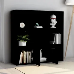 vidaXL Bibliothèque Noir 98x30x98 cm Aggloméré