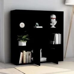 vidaXL Bibliothèque Noir 98x30x98 cm Aggloméré