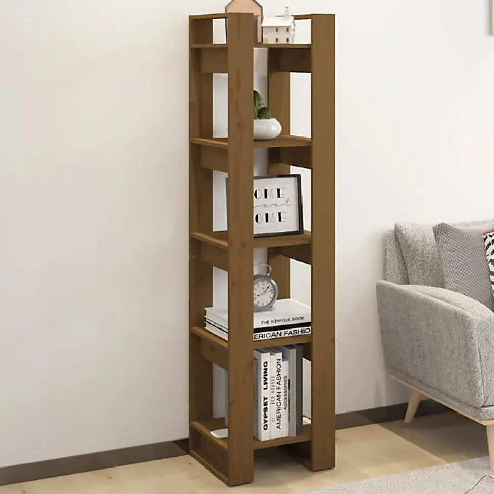 VidaXL Bibliothèque/Cloison Marron miel 41x35x160 cm Pin solide 813872