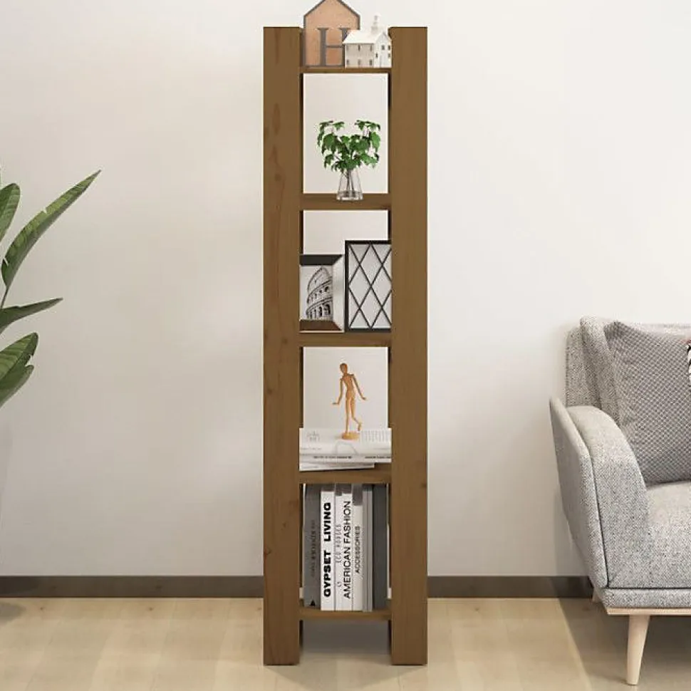 VidaXL Bibliothèque/Cloison Marron miel 41x35x160 cm Pin solide 813872