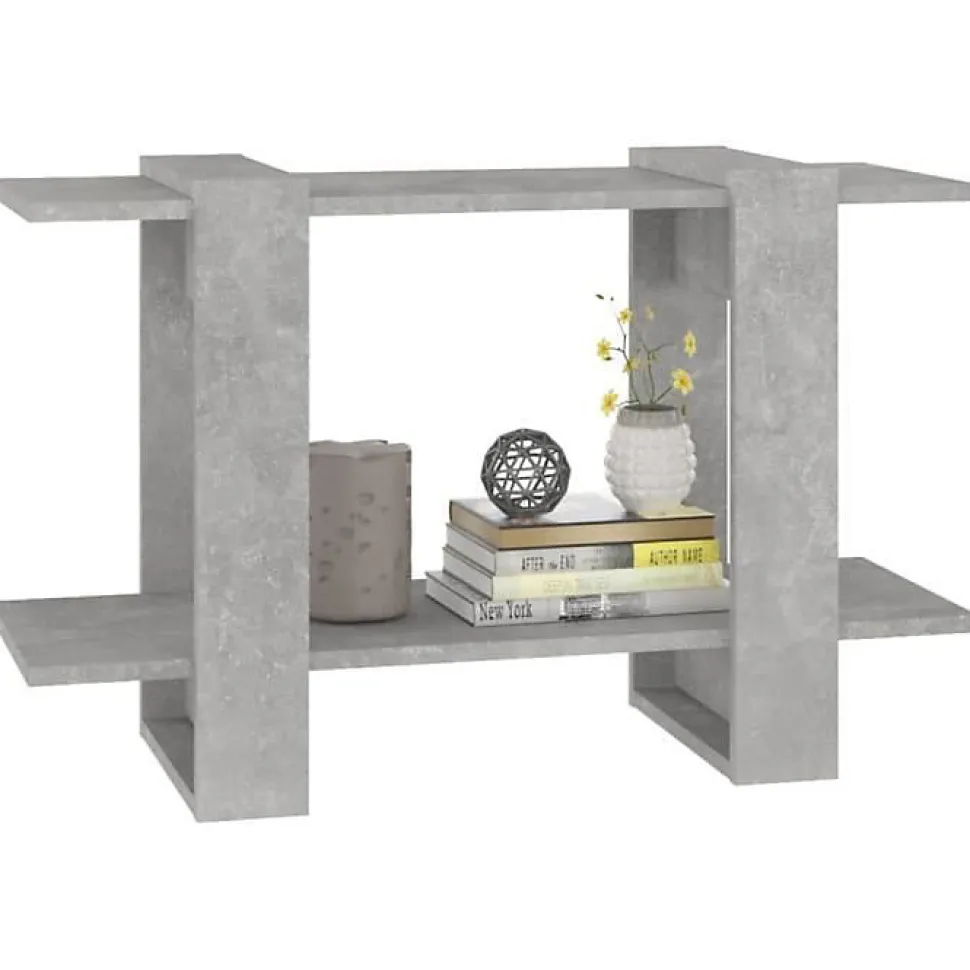 VidaXL Bibliothèque/Séparateur de pièce Gris béton 80x30x51 cm