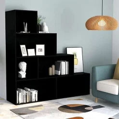 VidaXL Bibliothèque/Séparateur de pièce Noir 155x24x160 cm Aggloméré
