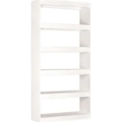 VidaXL Bibliothèque-Séparateur de pièce Blanc 80x30x167,4cm Pin solide