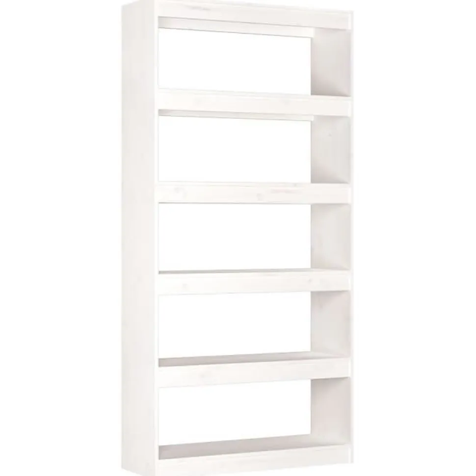VidaXL Bibliothèque-Séparateur de pièce Blanc 80x30x167,4cm Pin solide